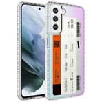 Smcase Samsung Galaxy S21 FE Desenli Elegans Serisi Silikon Beyaz Cep Telefonu Kılıfı