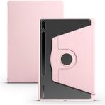 Smcase Samsung Galaxy Tab S8 Plus SM-X800 Uyumlu Tablet Kılıf Termik Arkası Şeffaf Smart Kapaklı Kalem Bölmeli T1 Pembe