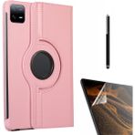 Smcase Xiaomi Mi Pad 6 Pro Kılıf Kapaklı Standlı 360 Dönebilen Koruma DN22 + Nano + Kalem Açık Pembe