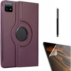 Smcase Xiaomi Mi Pad 6 Pro Kılıf Kapaklı Standlı 360 Dönebilen Koruma DN22 + Nano + Kalem Mor