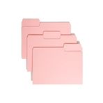 Smead Renkli dosya klasörü, 1/3 kesim, mektup boyutu, pembe, kutu başına 100 adet (12643)