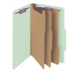 Smead SafeSHIELD Bağlantı Elemanları ile Basın Tahtası Sınıflandırma Dosya Klasörü, 3 Bölücü, 7,62 cm Genişletme, Yasal Boyut, Gri/Yeşil, Kutu başına 10 (19091)