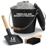 Smedley & York Kapaklı Mini Kül Kovası, Şömine Aletleri, Kova, Kürek ve Süpürge, Kapaklı 1,5 Galon Kömür Metal Kovası, Kömür Kovası ve Kül Kovası, Şömine için Galvanizli Demir Kül Kovası