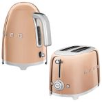 Smeg 50'S Style Special Edition Rose Gold Kettle ve 1x2 Ekmek Kızartma Makinesi Seti