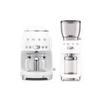 Smeg Beyaz Filtre Kahve Makinesi Ve Kahve Öğütme Makinesi Seti-DCF02CGF01WHEU-MK