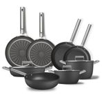 Smeg Cookware 50'S Style Siyah 8'li Tencere Tava Seti