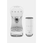 Smeg Espresso Kahve Makinesi Seti & Yeni Kompakt Süt Köpürtücülü, Beyaz