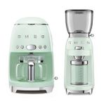 Smeg Pastel Yeşil Filtre Kahve Makinesi Ve Kahve Öğütme Makinesi Seti