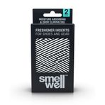 SmellWell Active White Stripes Ayakkabı Koku Giderici, Doğal Ferahlatıcı ve Nem Emici Yastıkçık | Doğal Bambu Kömürü ile Uzun Süreli Ferahlık (2 Adet)