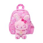 SMIGGLE Tavşan Figürlü Çıkarılabilir Peluş Oyuncaklı Kreş Boy Sırt Çantası