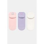 Smile Back Tab 3lü Mor Pembe Patik Çorap - Standart - Renkli