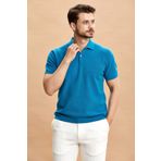 SMILE EARTY POLO YAKA TRİKO ERKEK TİŞÖRT - PETROL