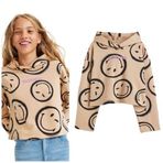 Smile Kapüşonlu Kız Çocuk Sweatshirt KAHVERENGİ 11-12 YAŞ
