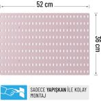 Smile Sepet Çok Amaçlı Organizatör Pano (Tek Parça Pano ) Yapışkanlı 52 x 36 cm Pembe