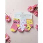 SMILE ÜÇLÜ BEBEK ÇORAP - RYZEÇ031 - Petrol Yeşili - 6 - 12 AY Pembe