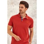 Smile Volant Erkek Polo Tişört - Kiremit - 2XL