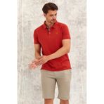 Smile Volant Erkek Polo Tişört - Kiremit - 3XL