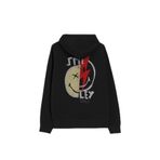 Smile World Urban Street Culture Gülen Surat Ön ve Arka Baskılı Sweatshirt Unisex Kapüşonlu Hoodie Siyah
