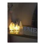 Smilechild Yılbaşı Ev Dekorasyon 2 li Ev Home ve Yılbaşı Ağacı 3 lü Set 3 Adet Led Mum Dahildir