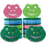 SmilePowo 12'li Paket Ovma Süngeri, Dökme Süngerler, Çift Taraflı Çok Fonksiyonlu Premium Temizleme Süngerleri, Ağır Hizmet Tipi Ovma Pedleri için Bulaşık Süngeri, Banyo, Tabak, Mobilya, Mutfak