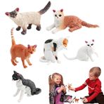 Smileshiney Gerçekçi Kedi Figürleri, Hayvan Oyuncak Figürleri Kedi | Eğitici Kedi Figürleri Oyuncak Seti,Koleksiyon için Gerçekçi Yavru Kedi Oyuncakları, Pasta Dekoru İçin Kedi Figürleri, Erkek Kızlar