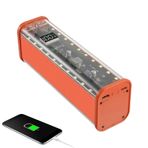 Smileshiney Şarj Kutusu Çıkarılabilir Kılıf,22.5W Kaynak Pilleri Konteyner Tutucu - 2 USB Bağlantı Noktası Taşınabilir Şeffaf Akıllı Telefon Powerbank Kol