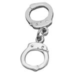Smith & Warren Mini Kelepçe Kravat Tac Gümüş Kaplama Polis Üniforması İğnesi, 1-1-4" W x 1/2" H ( each cuff is appox 1/2"), Pirinç