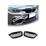 SML Dizayn BMW F30 2012-2018 Diamond Ön Panjur Piano Black Plastik F30 Diamond Ön-Tampon-Panjur-Izgara-Böbrek