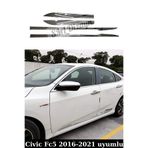 SML Dizayn Honda Civic Fc5 Krom Kapı Çıtası Nikelaj 4 Parça Plastik 2016-2021 Civic Krom Kapı Çıtası Aksesuar