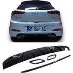 SML Dizayn Hyundai I20 Egzoz Görünüm Difüzör i20 Arka Tampon Difüzör Ek - Parlak Siyah