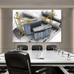 SML Tablo Inşaat Ofisi Building Şehir Bina Proje Yapı Denetim Dekor Yatay Kanvas Tablo - 120 X 80
