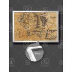 SML Tablo Yüzüklerin Efendisi Filmi Orta Dünya Haritası Lord Of The Rings Çerçeveli Yatay Kanvas Tablo - 90 X 60 - Beyaz