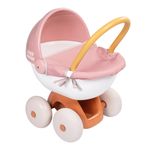 Smoby - Bebek Hemşiresi - Doldurulmuş Bebek Arabası - 42 cm'ye kadar bebekler ve bebekler için - Sessiz tekerlekler - Saklama tepsisi - Yıkanabilir kumaş - Geri dönüştürülmüş malzeme - 18 aydan