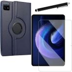 Smody Xiaomi Mi Pad 6 Kılıf 360 Dönerli Standlı Kapaklı+ Temperli Cam Ekran Koruyucu + Kalem - Kırmızı