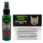 Smokey's Stash Kedi Nanesi Spreyi 2 oz Kedi Nipli Şişe Doldurulmuş Önceden Rulo Eklemler Kediler için - Paket başına 5 Eklem