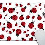 Smooffly Kaymaz Dikdörtgen Fare Altlığı, Ev, Ofis ve Oyun Masası için Yumuşak Kırmızı Uğur Böceği Mouse Pad