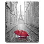 Smooffly Paris Fransa Fare Altlığı, Yağmurda Kırmızı Şemsiye Eyfel Kulesi Mouse Pad 9,5 x 7,2 cm Kaymaz Kauçuk Mouse Pad Oyun Mouse Pad