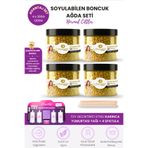 Smoothly 4 Adet Gold Premium Soyulabilen Boncuk Ağda 1200g + Karınca Yumurta Yağ + Spatula - Yedek Set