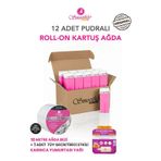Smoothly Kartuş Pembe Roll-on Sir Ağda 12 Li Set 1 Karınca Yumurta Yağı , 10 Metre Ağda Bezi