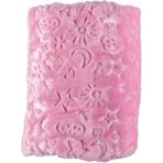 Şmtstyle Yumuşak Peluş Kabartmalı Pembe Bebek Battaniyesi - 100 x 120 cm