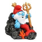 Smurfs AquaDella Aqua Della, Şirinler su altı Neptün figürü, 9,4 x 6,8 x 8,5 cm, çok detaylı ve polyester reçineden, zehirsiz ve pH nötr, tatlı ve tuzlu su akvaryumları için