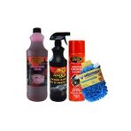 Smx %50 cilalı pink oto şampuanı / seramik katkılı hızlı ve pratik cila / smx susuz motor temizleme ve koruma spreyi / mikrofiber oto yıkama eldiveni