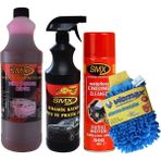 Smx %50 Cilalı Pink Oto Şampuanı / Seramik Katkılı Hızlı ve Pratik Cila / Susuz Motor Temizleme ve Koruma Spreyi / Mikrofiber Oto Yıkama Eldiveni