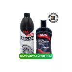 SMX Premium %60 Cilalı Fırçasız Oto Şampuanı 750 ml + +Jel Lastik Parlatıcı 500 Ml + Sünger Hediye