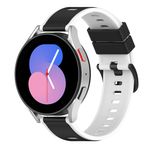SMYAOSI Samsung Gear S2 Classic/Gear Sport/Galaxy Watch için kayış 42 mm, 20 mm silikon bileklik, Galaxy Watch Active 40 mm/Galaxy Watch Active2 40 mm 44 mm/Galaxy Watch4, Siyah beyaz, Yumuşak,