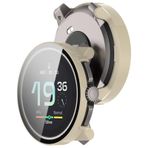 SMYAOSI Suunto Race S ile Uyumlu Silikon Kılıf Koruyucu Filmli 45 mm Kılıflar, Suunto Race S 45 mm Akıllı Saat için PC Koruyucu Kapak Koruyucu Kabuk Tampon Aksesuarları (2 Adet Bej)