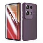 SMYTU Kılıf Xiaomi Redmi Note 13 Pro 4G 6,67 inç temperli camlı, kılıf yarı saydam mat arka kapak - şarap kırmızı