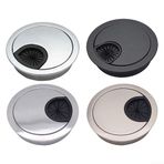 SMZhomeone Dayanıklı ve Şık Masa Kablosu Düzenli Tel Delik Kapağı, Krom Fırça, Çıkarılabilir Gövde (53MM Fırçalanmış)