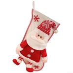 SMZhomeone Noel çorabı hediye torbası 45 x 22 x 3 cm Noel çorabı hediye torbası klasik renkler ve tatlı desenler sürprizler için (Noel Baba)