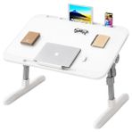SN-29697 Çok Fonksiyonlu Katlanabilir Yatak Koltuk Laptop Masası Yükseklik ve Açı Ayarlı Beyaz 60X40CM